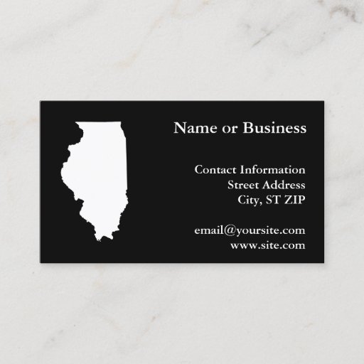 Customizable Illinois in White and Black Business Cards