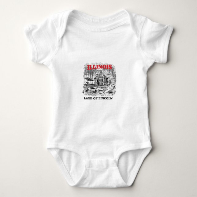 Illinois land of Lincoln Baby Bodysuit (Front)