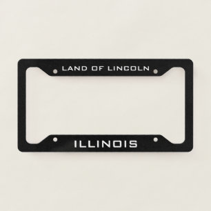 Illinois Land of Lincoln Black  License Plate Frame