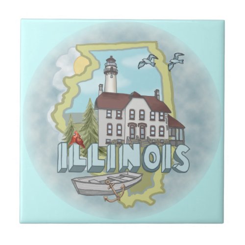 Illinois Lighthouse custom name tile