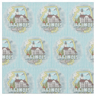 Illinois Lighthouse Fabric