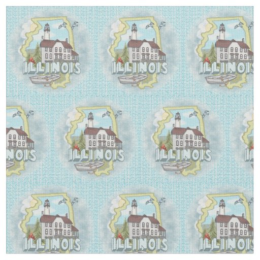 Illinois Lighthouse Fabric