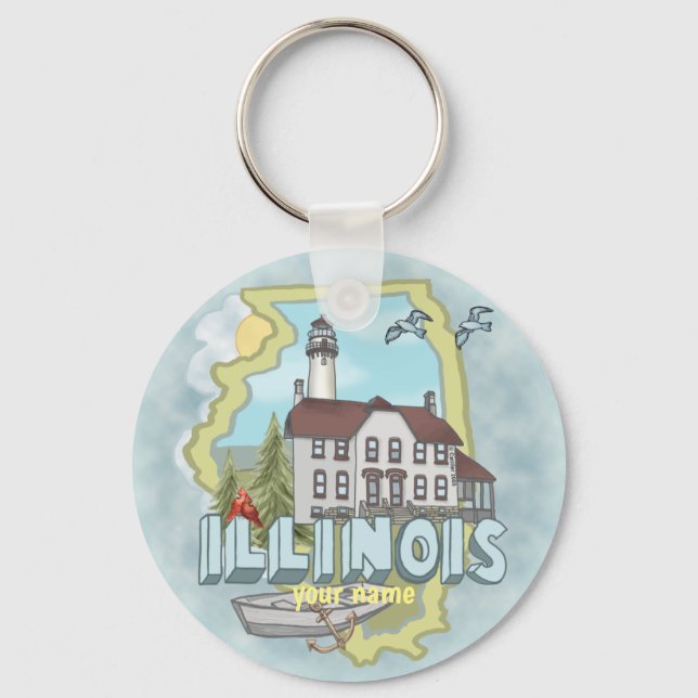 Illinois Lighthouse  keychain  (Front)