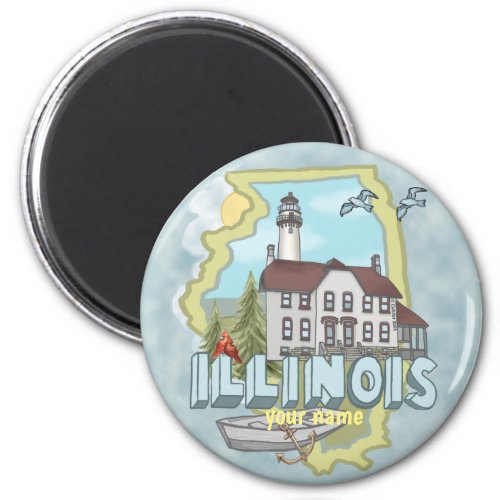 Illinois Lighthouse  Magnet
