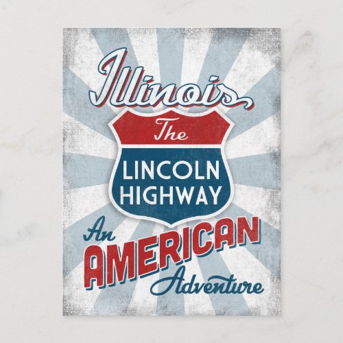Illinois Lincoln Highway Vintage America Postcard