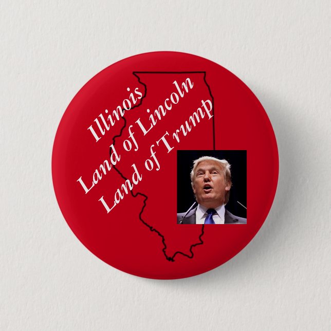 Illinois Lincoln Trump Republican GOP Pinback Button (Front)