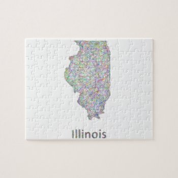 Illinois Map Jigsaw Puzzle by ZYDDesign at Zazzle