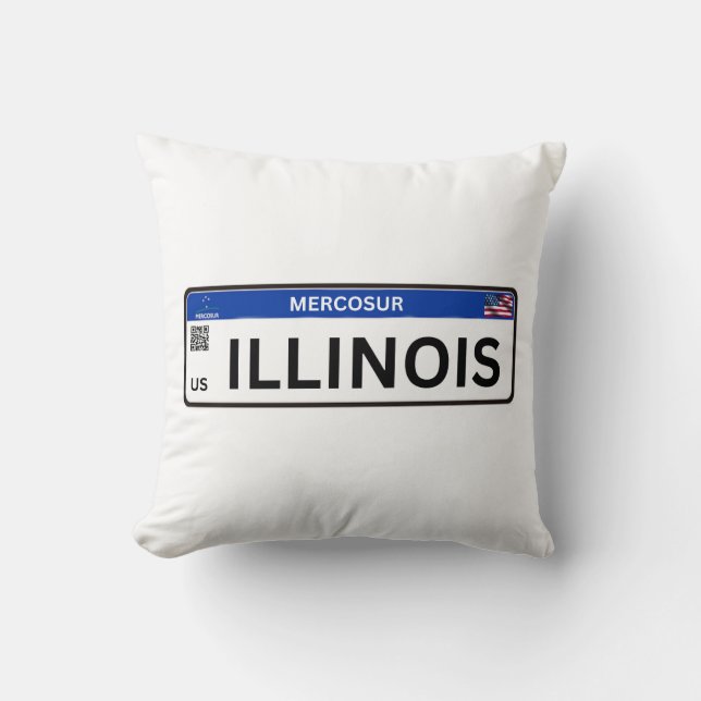 Illinois Mercosur Throw Pillow (Front)