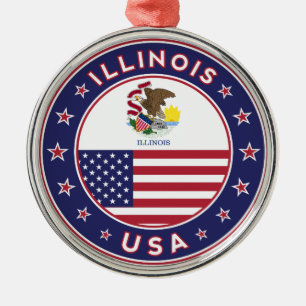 Illinois Metal Ornament