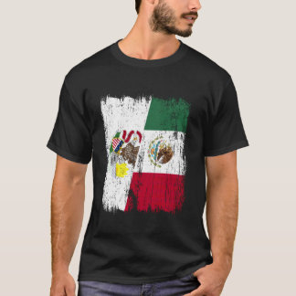Illinois Mexico Half Flag Illinois Mexican Heritag T-Shirt