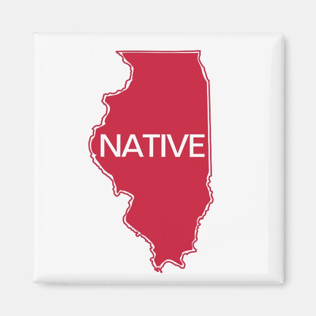 Illinois Native Red White Magnet (Front)