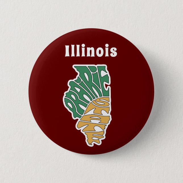 Illinois Nickname Word Art   Button (Front)