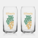 Illinois Nickname Word Art Can Glass