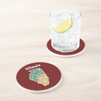 Illinois Nickname Word Art Coaster