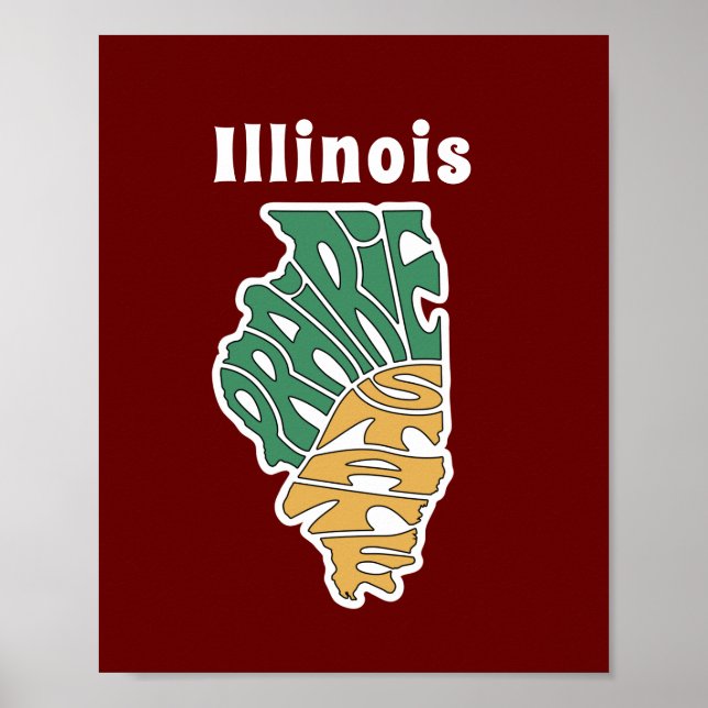 Illinois Nickname Word Art   Poster (Front)