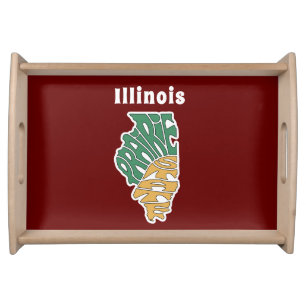 Illinois Nickname Word Art Serving Tray