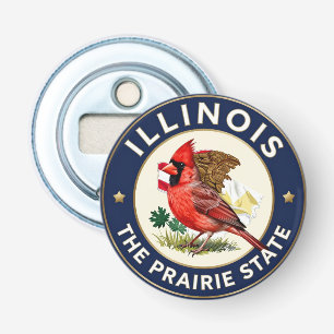 🌾 Illinois Northern Cardinal Heritage Bottle Opener