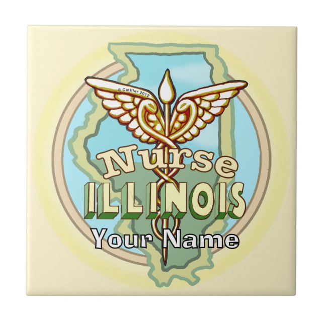 Illinois Nurse Caduceus Tile (Front)