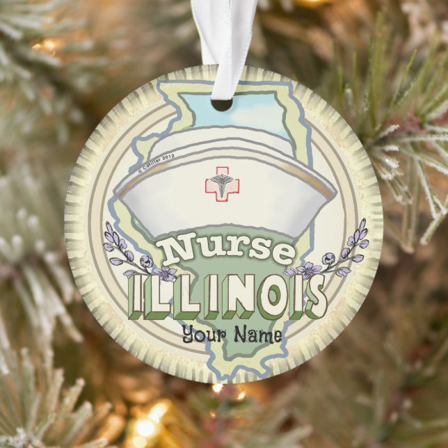 Illinois Nurse Ornament (Tree)