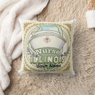 Illinois Nurse Throw Pillow