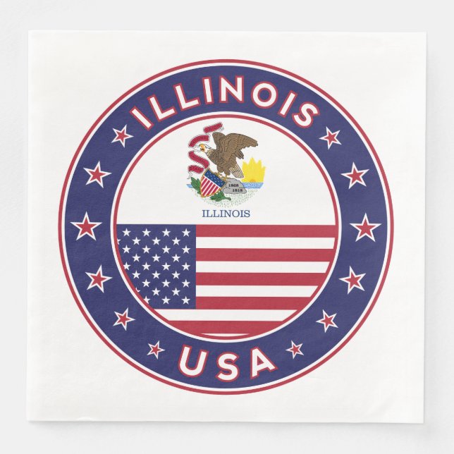 Illinois Paper Dinner Napkins (Front)