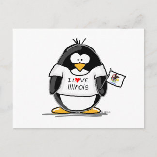 Illinois Penguin Postcard