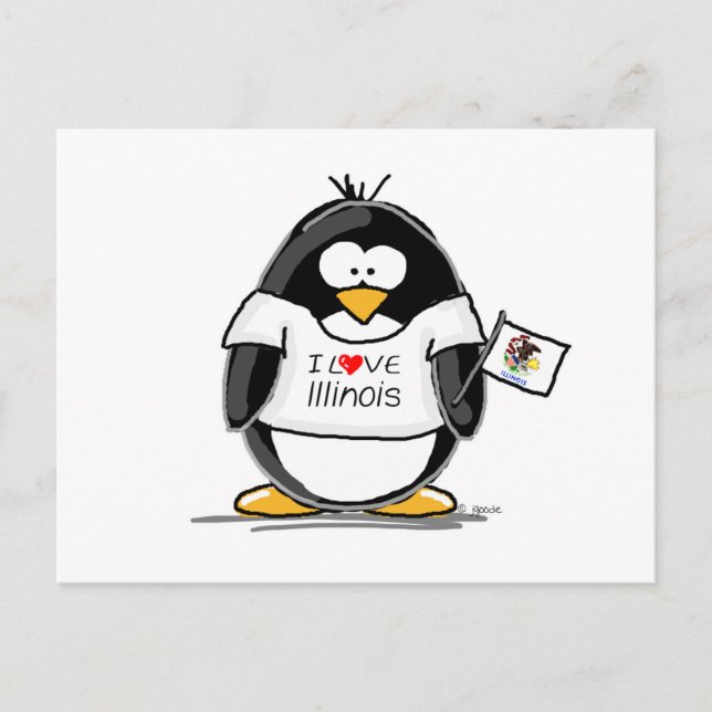Illinois Penguin Postcard (Front)