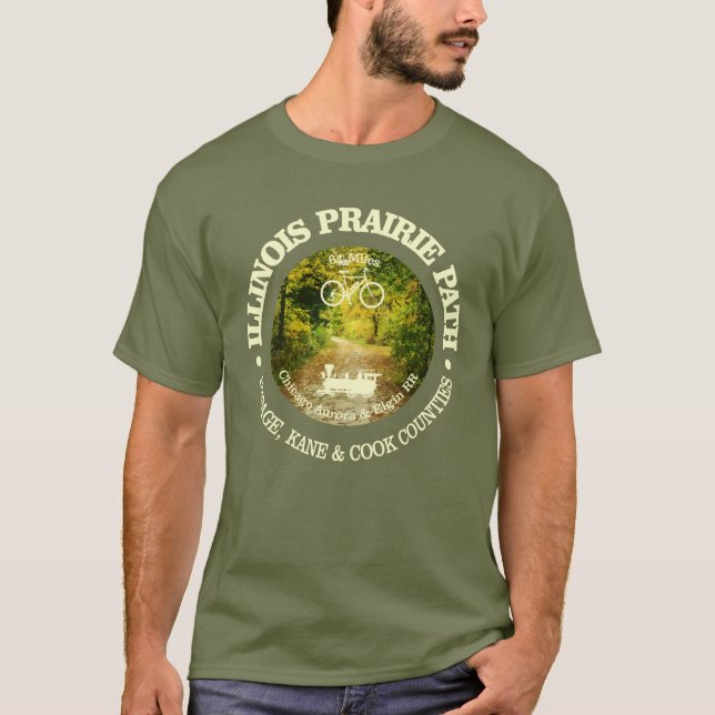 Illinois Prairie Path (cycling c) T-Shirt (Front)
