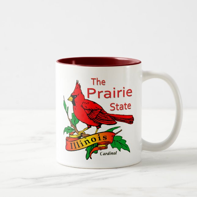Illinois Prairie State Cardinal Two-Tone Coffee Mug (Right)