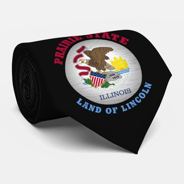 ILLINOIS PRAIRIE STATE FLAG NECK TIE (Rolled)