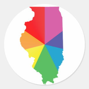 illinois pride. classic round sticker