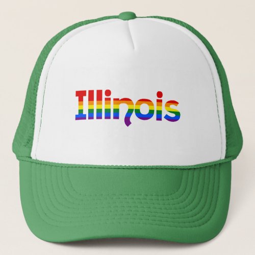 Illinois Rainbow text Hat