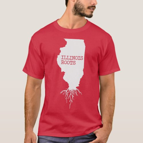 Illinois Roots  State Map Gift Illinois  T_Shirt