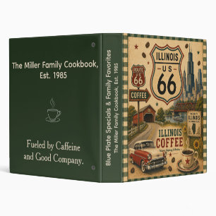 Illinois Route 66 Chicago Coffee Kitchen Supply 3 Ring Binder