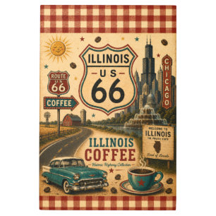Illinois Route 66 Coffee Roadside Americana Metal Print