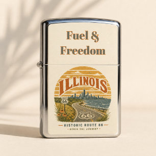 Illinois Route 66 Fuel Freedom Travel Keepsake Zippo Lighter