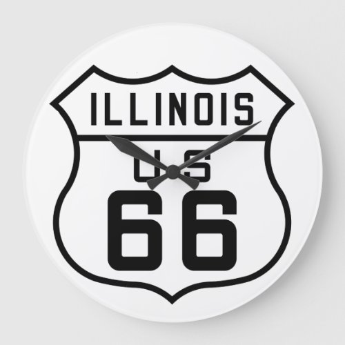 Illinois Route 66 Large Clock