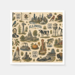 Illinois Route 66 Table Skyline Napkins