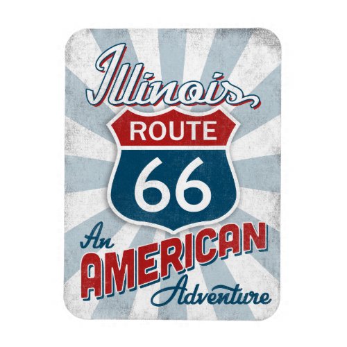 Illinois Route 66 Vintage America Magnet