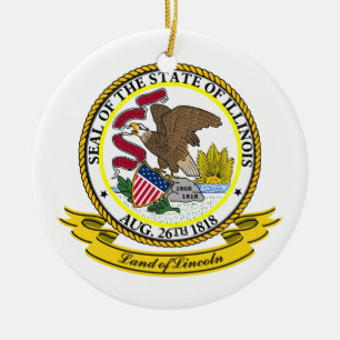 Illinois Seal Ceramic Ornament