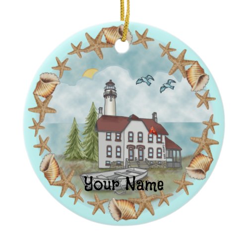Illinois Shells Lighthouse Ornament