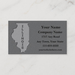 Illinois State Business card   carved stone look