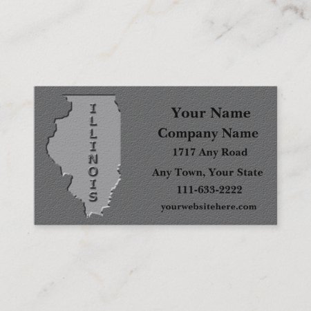 Illinois State Business Card   Carved Stone Look