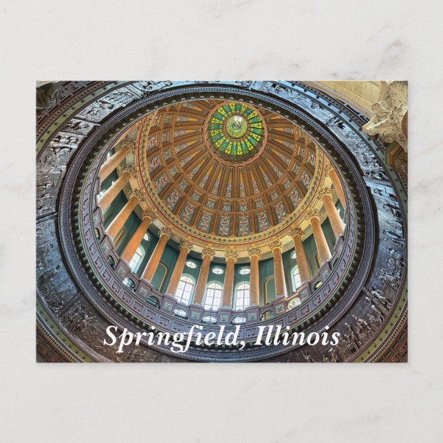 Illinois State Capitol in Springfield Holiday Postcard (Front)