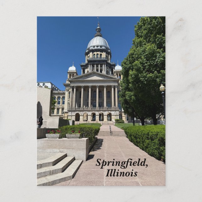 Illinois State Capitol in Springfield Holiday Postcard (Front)