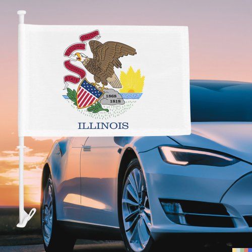 Illinois State Car Flag