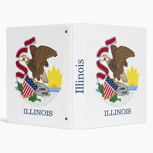Illinois State Flag 3 Ring Binder (Background)
