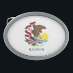 Illinois State Flag Belt Buckle<br><div class="desc">Patriotic Illinois state flag.</div>