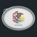 Illinois State Flag Belt Buckle<br><div class="desc">Patriotic Illinois state flag.</div>