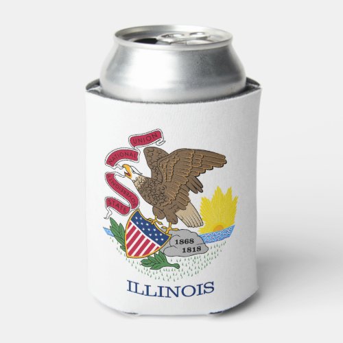 Illinois State Flag Can Cooler